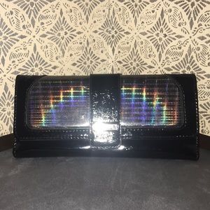 NWT KennethCole REACTION Black/Holographic Wallet